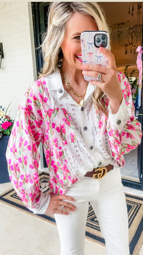 Pink Floral Oversized Tunic