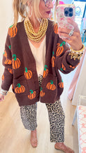 Brown Knit Pumpkin Cardigan