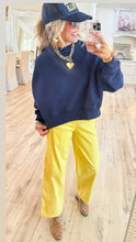Yellow Denim Barrel Jeans