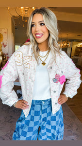Ivory Floral Contrast Jacket