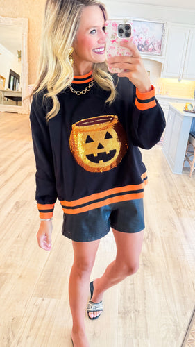 Queen of Sparkle Sequin Pumpkin Top