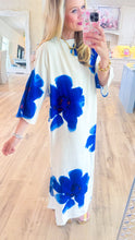 Blue Floral Print Pull Over Maxi Print
