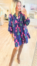 Navy Mix Floral Babydoll Tunic Dress