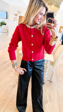 Red Stone Knit Cardigan