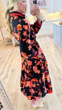 Black Multi Floral Midi Dress
