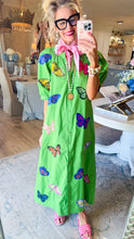 Queen of Sparkles Green Multi Butterfly Midi Dress