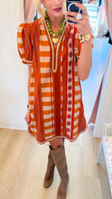 Cinnamon Multi Printed Puff Sleeve Mini Dress