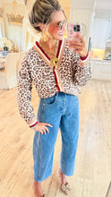 Ecru Animal Pattern Button Down Cardigan