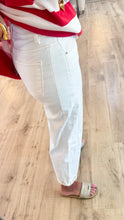 White Risen Barrel Jeans