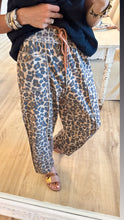Taupe Leopard French Terry Barrel Pants
