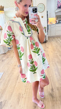 Cream Mix Flower Print Mini Dress