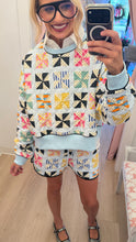 Blue Quilted Sweatshirt