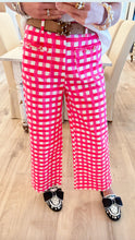 Pink Combo Gingham Wide Leg Pants