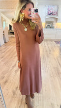 Mocha Mock Neck Knit Midi Dress