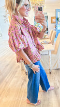 Dusty Pink Floral Puff Sleeve Top