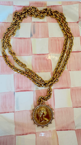 Queen Elizabeth Gold Coin Wrap Necklace