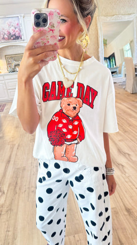 Red Gameday Bear Tee