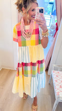 Rainbow Combo Mixed Print Midi Dress
