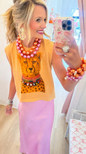 Leopard Rhinestone Collar Muscle Tee