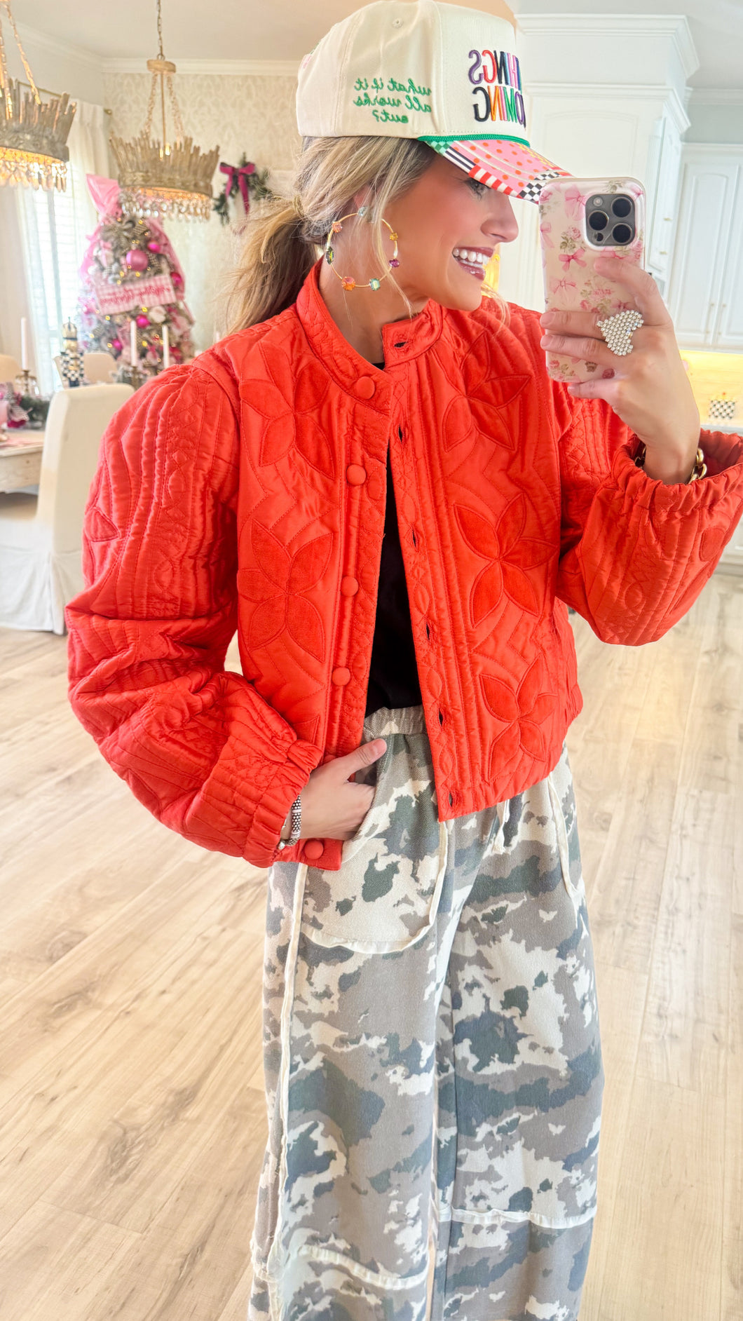 THML Orange Flower Detail Jacket