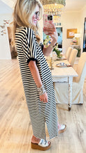 Black Stripe TShirt Midi Dress