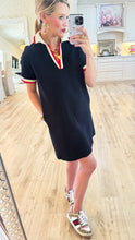 Black Contrast Collar Pullover Dress
