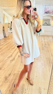 Beige 3/4 Sleeve Dress