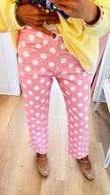 Pink and White Polka Dot Twill Pants