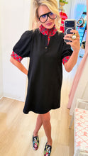 Black Tartan Plaid Shift Dress