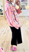 Pink Jeweled Mineral Washed Denim Jacket