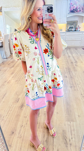 THML Cream Floral Dress