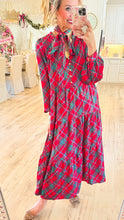 Red and Green Plaid Maxi Dress