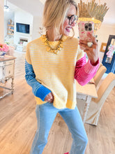 Yellow, Pink and Blue Stripe Sweater