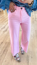 Pink Foam Twill Wide Leg Pants