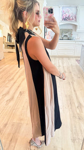 THML Black Colorblock Sleeveless Maxi Dress