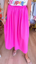 Pink A-Line Midi Skirt