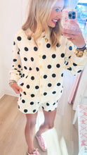 Cream and Black Polka Dot Terry Short Set