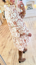 Brown Toile Button Down Dress