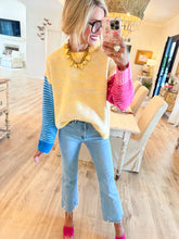 Yellow, Pink and Blue Stripe Sweater