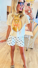 Leopard Rhinestone Glasses Tee