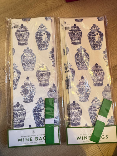 Blue Ginger Jar Wine Bags