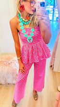 Pink Checkered Wide Leg Pants