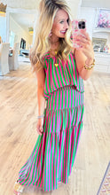 Pink and Green Maxi Skirt Set