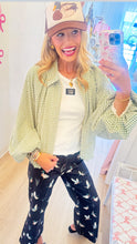 Olive Gingham Zip Up Bubble Hem Jacket