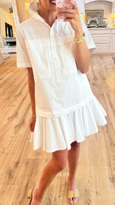 Off White Button Down Dress