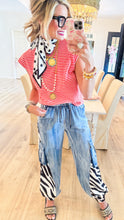 Red Stripe Cropped Tee