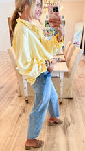 Yellow Stripe Ruffle Detail Top