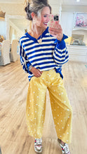 Royal Blue Striped French Terry Sweatshirt