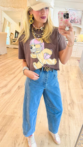 Mocha Football Bear Top