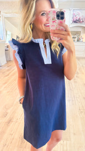 Navy Solid Close-Up Dress